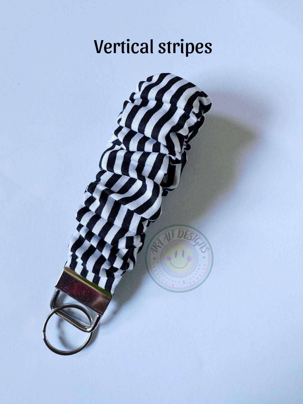Blk N white stripe Self defense Keychain set