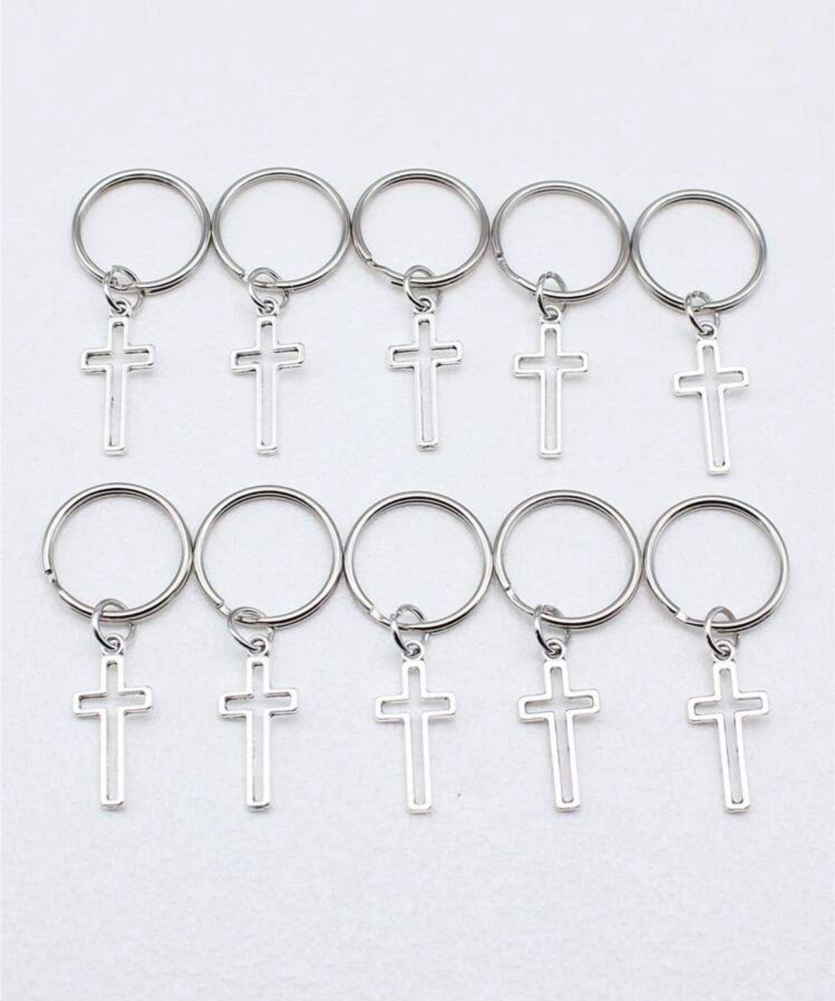 Metal cross keychain