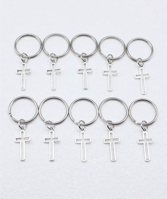 Metal cross keychain