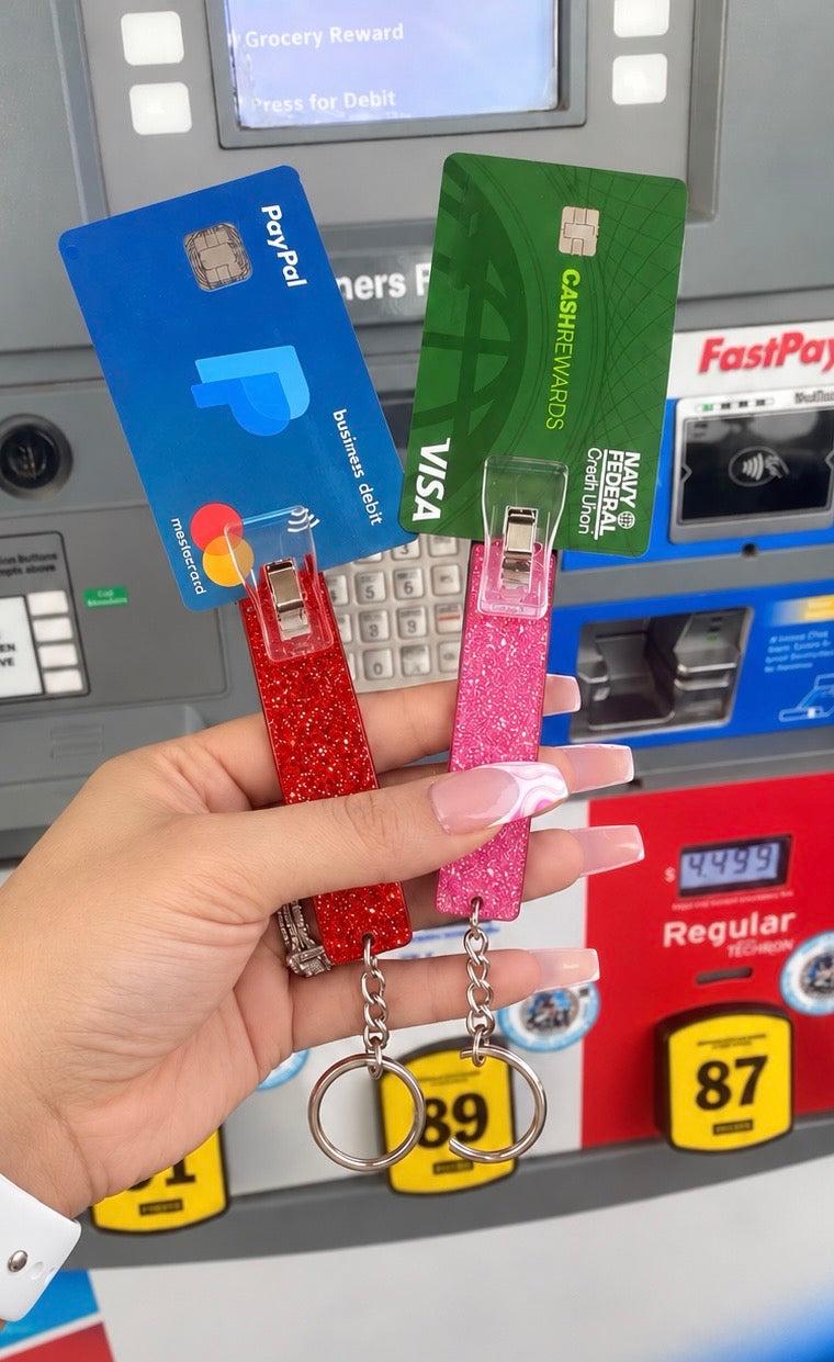 Llavero con pinza para tarjetas