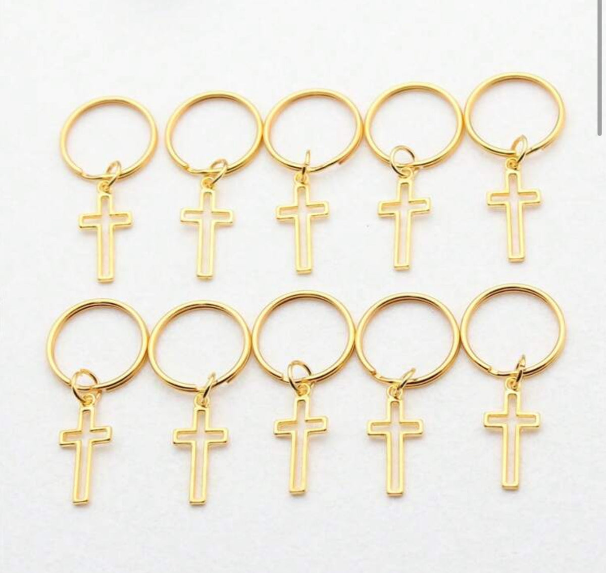 Metal cross keychain