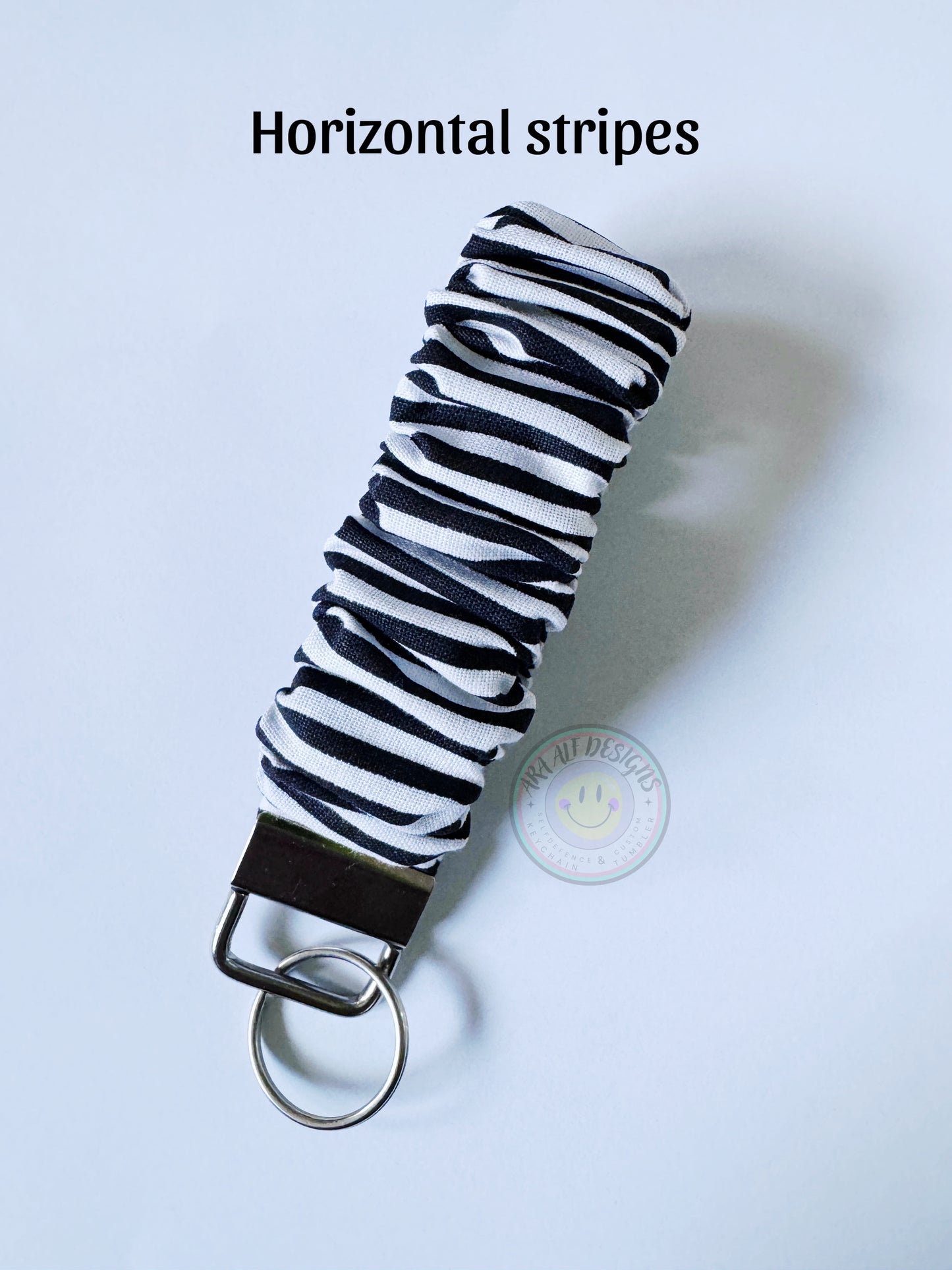 Blk N white stripe Self defense Keychain set