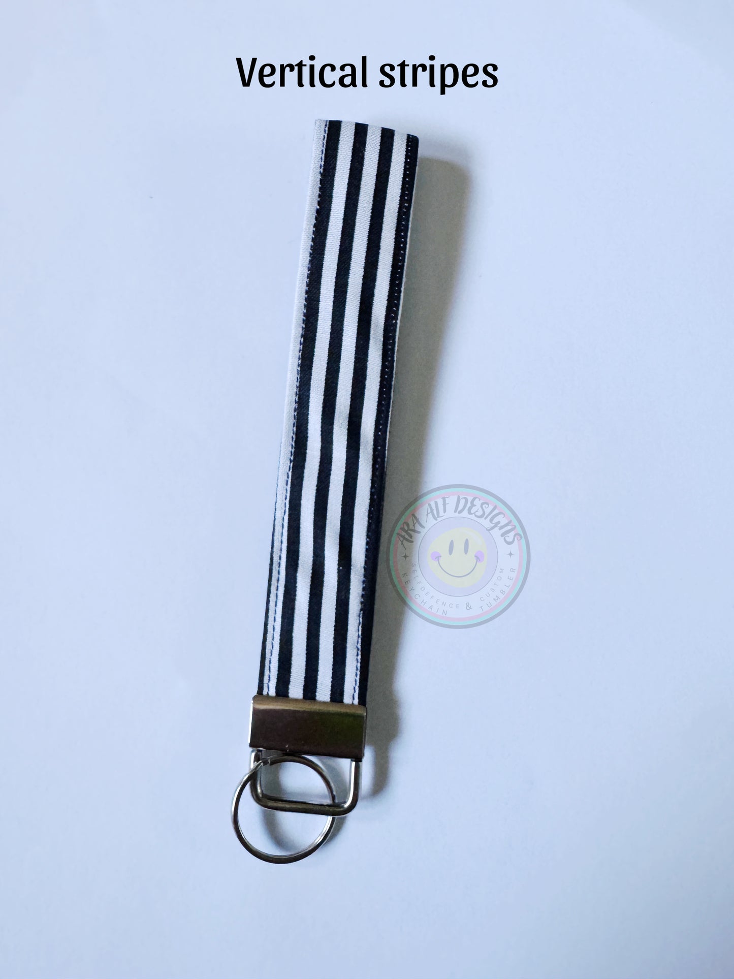 Blk N white stripe Self defense Keychain set